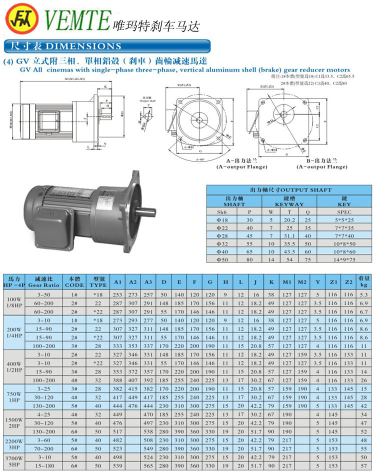 GV立式三項(xiàng)，單項(xiàng)齒輪減速馬達(dá)