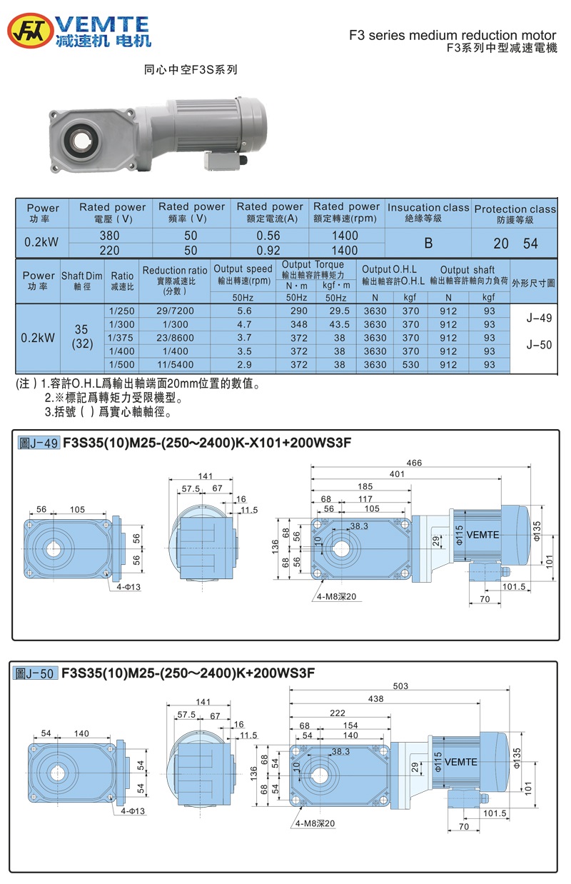 標(biāo)準(zhǔn)型大速比帶電機0.2KW-空心軸