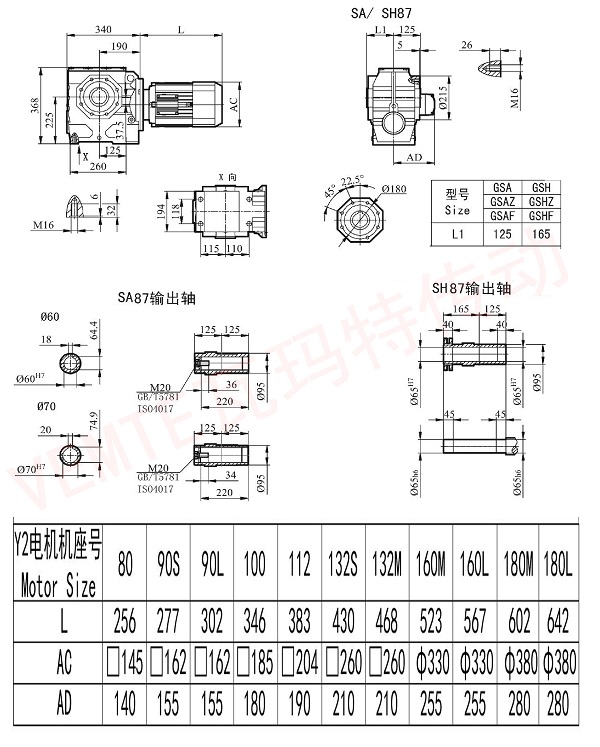 SA SH87減速機(jī)圖紙